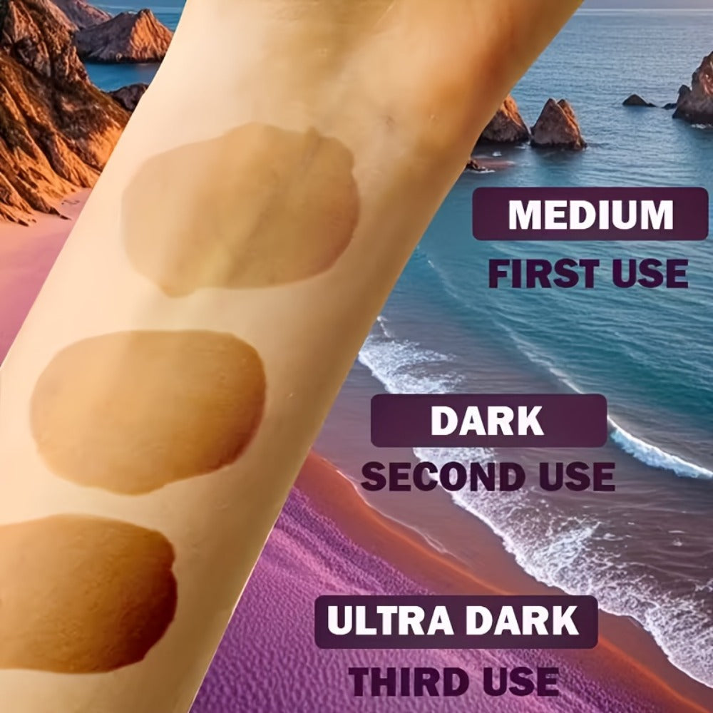 Sunless Tanning Mousse with Applicator Glove 60ml – Natural Plant Ingredients Self Tanner Bronzing Set, Gradual Buildable Color for Even Light Beige Tan, Streak-Free Sunless Tanner for Body