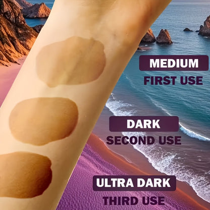 Sunless Tanning Mousse with Applicator Glove 60ml – Natural Plant Ingredients Self Tanner Bronzing Set, Gradual Buildable Color for Even Light Beige Tan, Streak-Free Sunless Tanner for Body