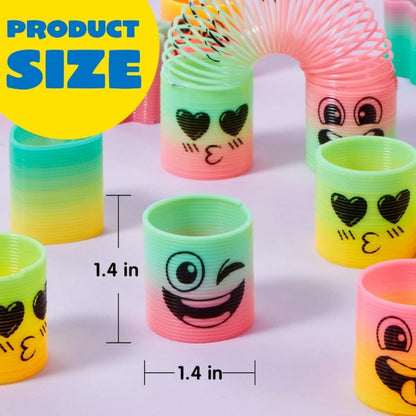 Rainbow Mini Spring Coil Party Favors 60pcs Bulk – Fidget Stress Toys for Kids, Goodie Bag Stuffers, Carnival Prizes, Birthday Party Supplies, Non-Toxic Plastic Coil Springs
