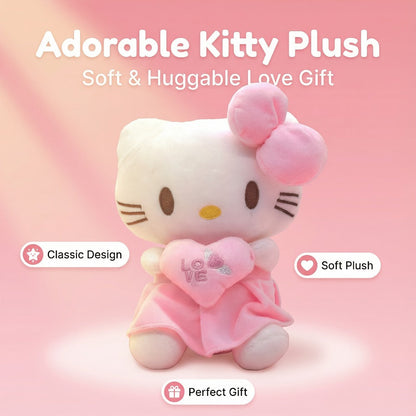 Hello Kitty Heart Plush Doll Kawaii Sanrio Stuffed Animal Soft Cuddly Toy Gift for Girls Kids Teens Collectors Birthday Christmas Valentine Easter Holiday