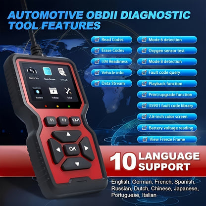 2024 Advanced V519 OBD2 Scanner Tool - Professional Code Reader & Scan Tool for Live Data, Check Engine Light, And Diagnostic Code Reading - Ideal for Mechanics And Car Owners