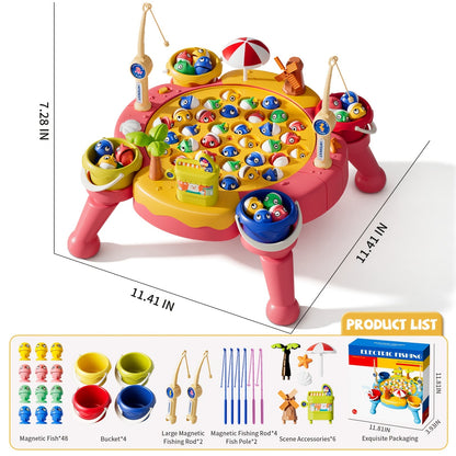 Magnetic Fishing Game for Kids 66 Pieces – Ocean Fishing Toy Set with Rods for Toddlers Ages 3 4 5 6, 1-8 Players, Birthday Gift for Boys & Girls