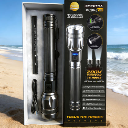 4000 Lumen Flashlight P70 USB-C Rechargeable 5 Modes Aluminum Alloy 18650 LED Torch for Tactical Camping Hiking Emergency