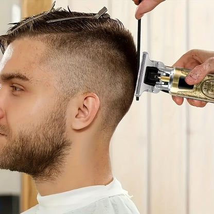 Professional Hair Clipper with LCD Display Vintage Oil Head Fade & Carving Hair Cutting Machine - Precision Trimming for Barbers & Home Use, Unique Dragon & Buddha Head Designs, Rechargeable