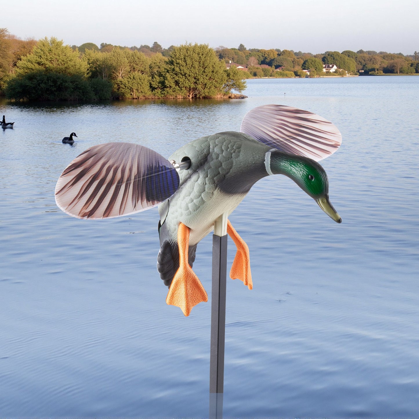 Remote Control Duck Decoy with Spinning Wings – 120M Infrared RC Realistic Teal Hunting Decoy | Bionic Motion Wing Flapping, Head Turning & Water Gliding | HDPE Weatherproof, 13-Hour Battery Life