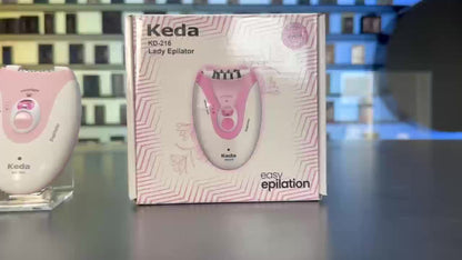 Electric Epilator for Women USB Rechargeable 2-Speed Painless Hair Removal – Stainless Steel Blades Cordless Portable Body Hair Remover for Legs Bikini Line Face, Ergonomic Pink Design, Gift for Her