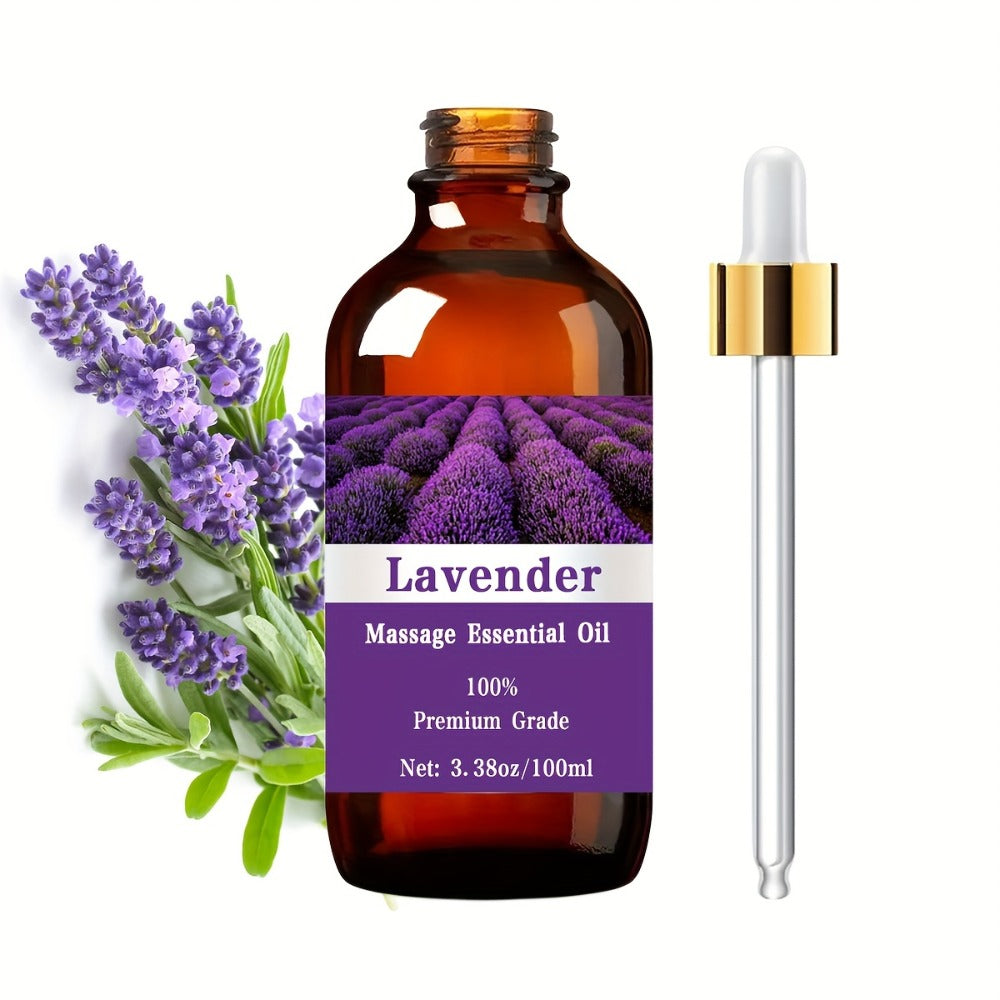Lavender Essential Oil 100% Pure Therapeutic Grade Aromatherapy Diffuser Sleep Aid Stress Relief – Massage Hair Skin Care Relaxation Meditation Gift for Men Women 100ml 3.38oz