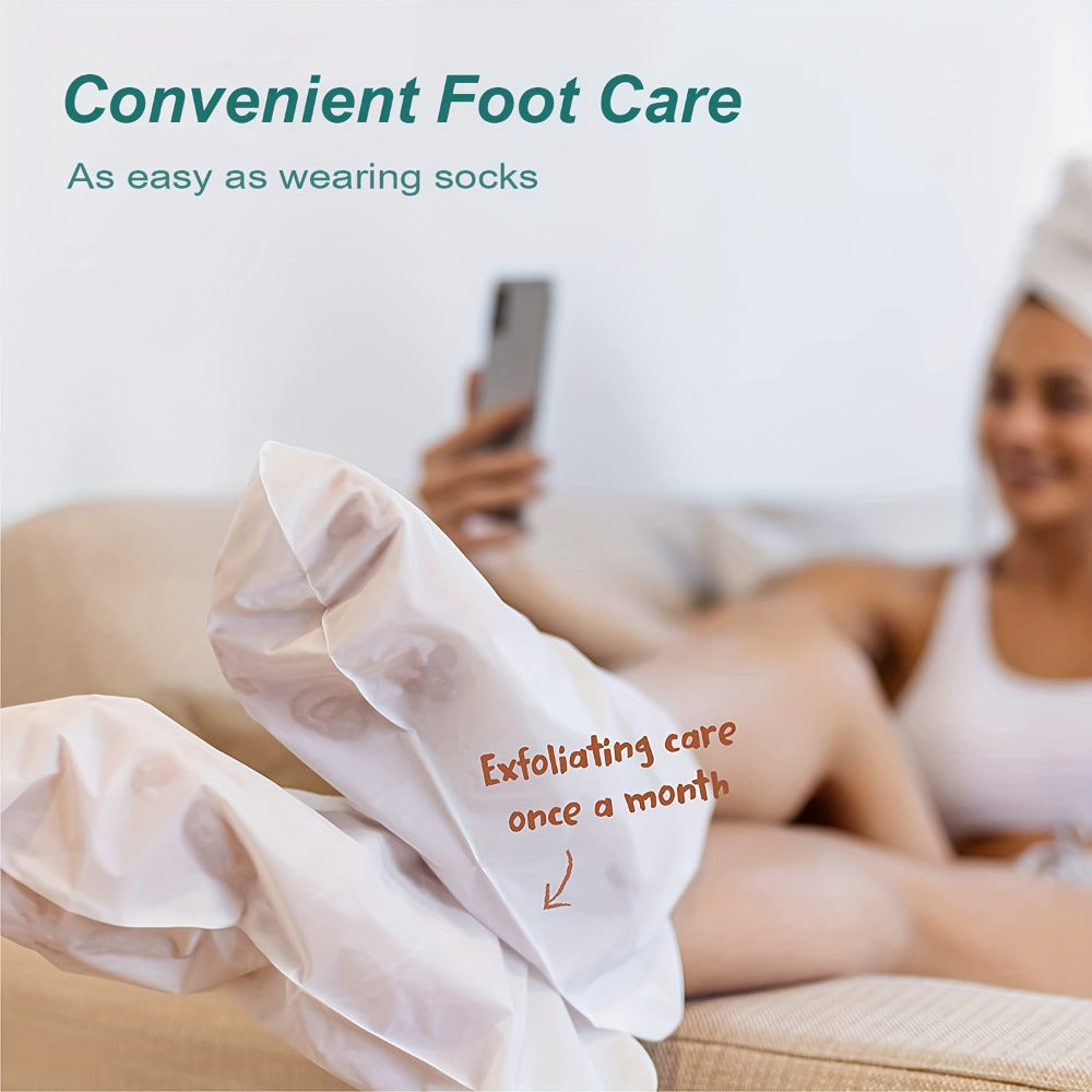 Foot Peel Mask Exfoliating Socks Dead Skin Remover Moisturizing Firming Brightening Hypoallergenic Peeling Treatment for Dry Cracked Heels Rough Skin Smooth Soft Feet 2 4 6 Pairs