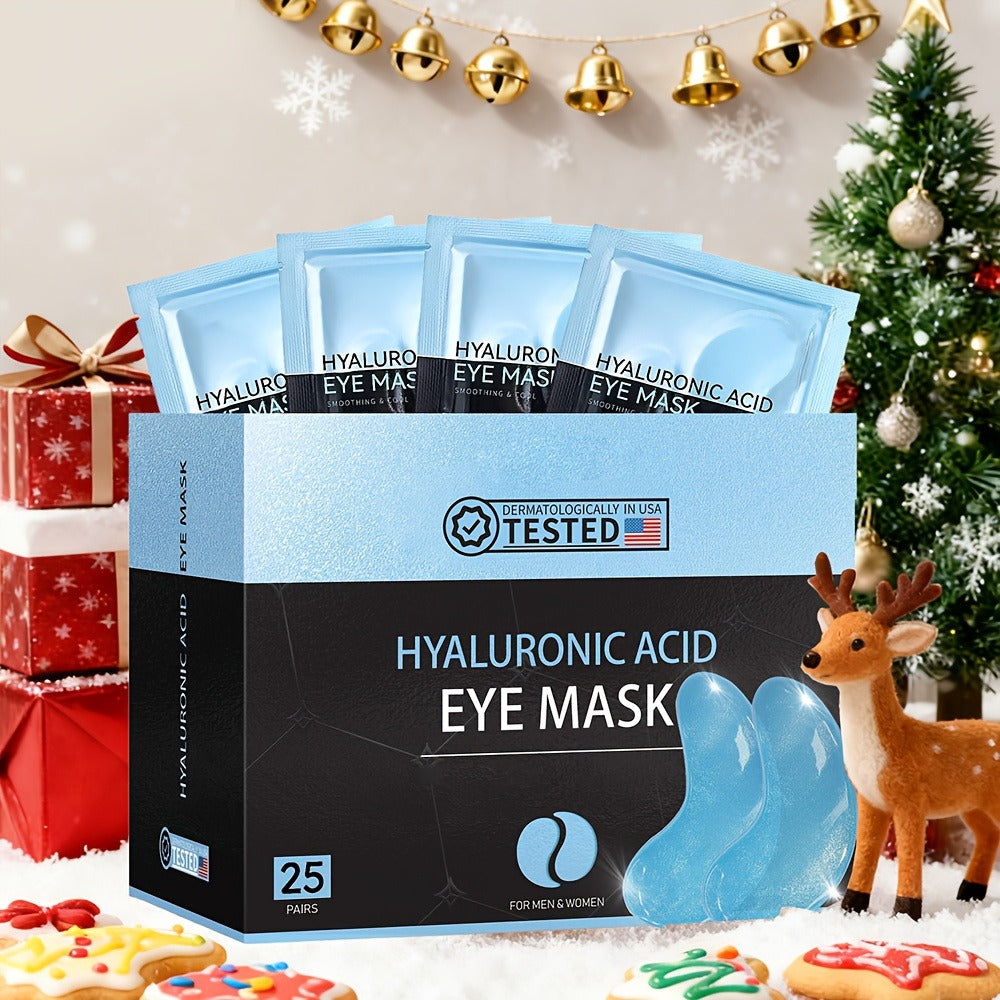 Under Eye Patches Collagen 25 Pairs 3-Formula Choice — Caffeine for Dark Circles & Puffiness | Hyaluronic Acid for Deep Hydration | Aloe Vera for Soothing & Cooling | All Skin Types Men & Women