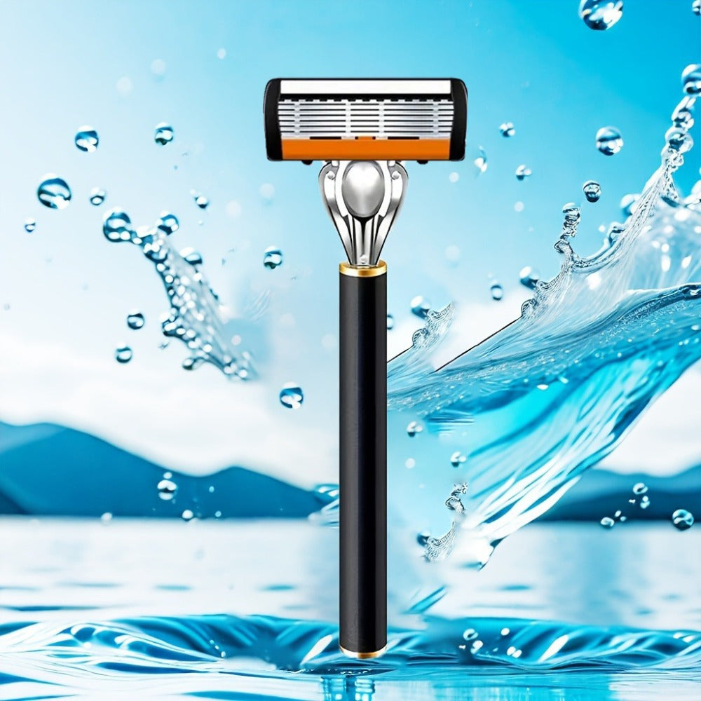 Safety Razor Set with Replacement Blades – Anti-Slip Metal Handle, Contour Fitting, Fully Washable Shaving Kit for Men | 24 or 36 Blades
