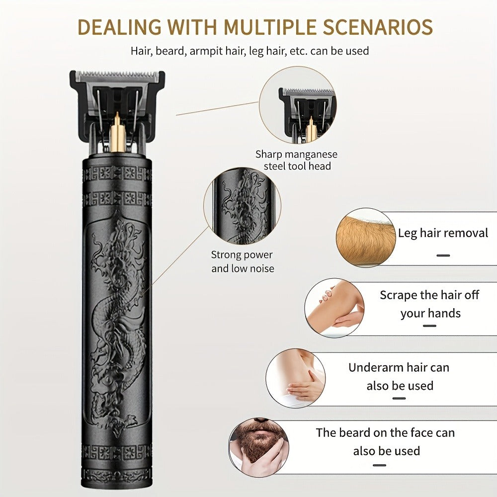 Hair Clipper Set for Men - Professional Cordless Rechargeable Hair Trimmer with LCD Display, Metal Body, Home Haircut Kit, 1 or 2 Piece Set, Father's Day & Birthday Gift for Men
