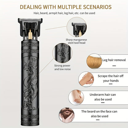 Hair Clipper Set for Men - Professional Cordless Rechargeable Hair Trimmer with LCD Display, Metal Body, Home Haircut Kit, 1 or 2 Piece Set, Father's Day & Birthday Gift for Men