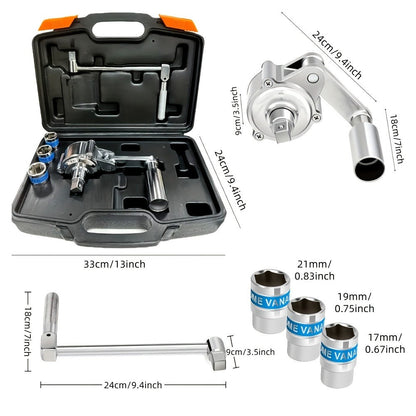 Torque Multiplier Wrench Set 1:16 400NM Lug Nut Remover – 1/2 Drive Labor-Saving Tire Changing Kit with 17mm 19mm 21mm Sockets, Lug Nut Removal Tool for Most Vehicles