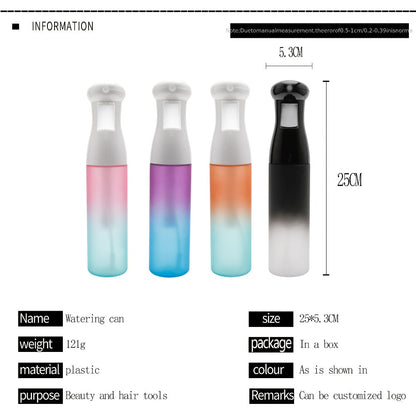 Fine Mist Spray Bottle 300ml 10oz Refillable Fragrance-Free Plastic Sprayer for Hair Styling Salon Barber Gardening Plant Watering Cleaning Gradient Black Pink Purple