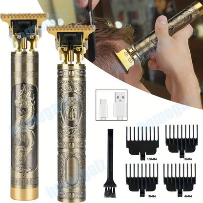 Electric Hair Clipper & Beard Trimmer Set for Men – USB Rechargeable Cordless Haircut Kit with 4 Guide Combs | Professional Home Barber Grooming Tool | Perfect Father's Day & Birthday Gift for Him