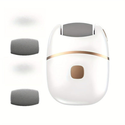 Electric Foot Scrubber Callus Remover 4 Polishing Heads Rechargeable — Automatic Dead Skin Remover Pedicure Tool for Smooth Soft Feet Heel Exfoliator, Home & Travel Foot Care for Women Men Adults