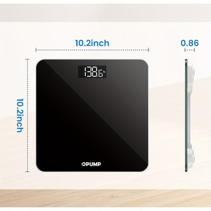 Digital Bathroom Scale High Precision 400 lbs – Electronic Body Weight Scale with Backlit HD LCD Display, kg/lb/st Switchable, Easy Read, Includes Batteries