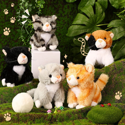 Kitten Stuffed Animal Plush Bulk 16 Pack 5 Inch – Assorted Cute Cat Plush Toys for Party Favors, Birthday Gifts, Classroom Rewards & Halloween Christmas Giveaways