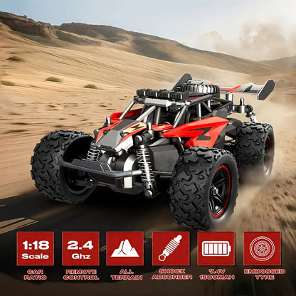 High-Speed RC Off-Road Car 40km/h 4WD All-Terrain Remote Control Climbing Truck with Long-Lasting Battery – Outdoor Racing Vehicle for Boys Kids Teens Ages 8+, Birthday Christmas Gift