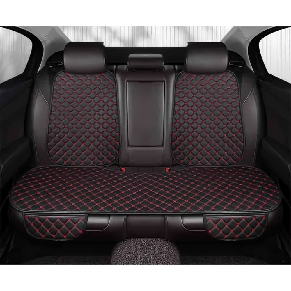 Car Back Seat Protector Waterproof, Universal Fit Anti-Stain Splash Guard Seat Cover for Car Interior, Durable Easy-Clean Rear Seat Cushion Liner in Black & Red