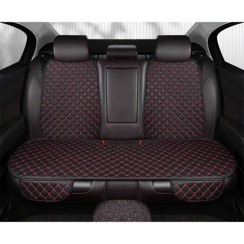 Car Back Seat Protector Waterproof, Universal Fit Anti-Stain Splash Guard Seat Cover for Car Interior, Durable Easy-Clean Rear Seat Cushion Liner in Black & Red