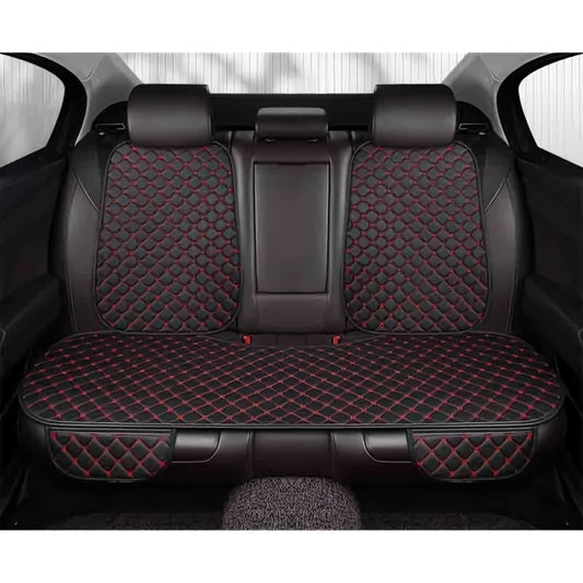 Car Back Seat Protector Waterproof, Universal Fit Anti-Stain Splash Guard Seat Cover for Car Interior, Durable Easy-Clean Rear Seat Cushion Liner in Black & Red