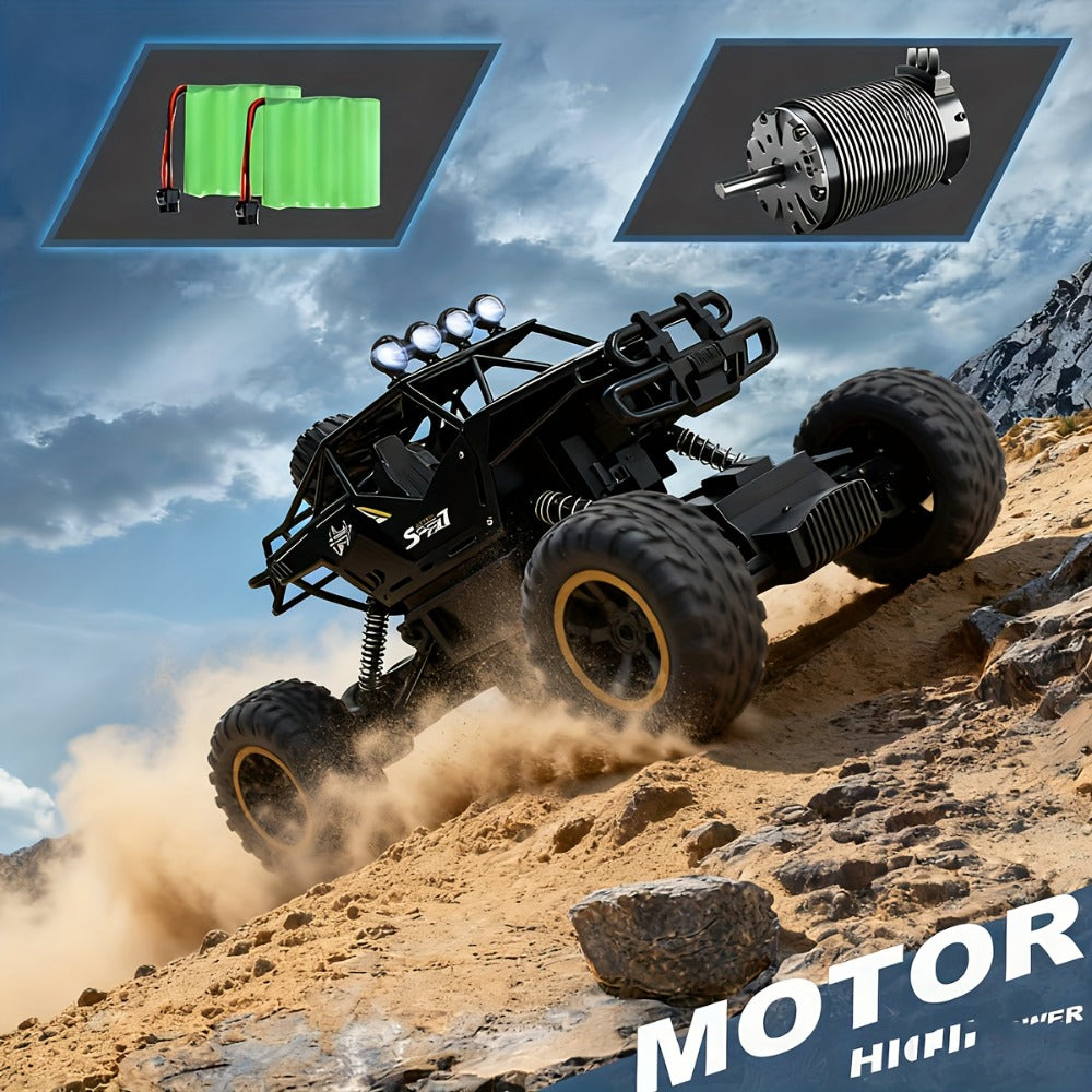 High Speed RC Off-Road Truck for Boys 6 8 10 – Large 4WD All-Terrain Remote Control Car USB Rechargeable Battery 2.4GHz Racing Vehicle Birthday Christmas Gift Kids Black Red