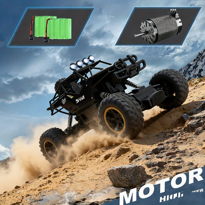 High Speed RC Off-Road Truck for Boys 6 8 10 – Large 4WD All-Terrain Remote Control Car USB Rechargeable Battery 2.4GHz Racing Vehicle Birthday Christmas Gift Kids Black Red