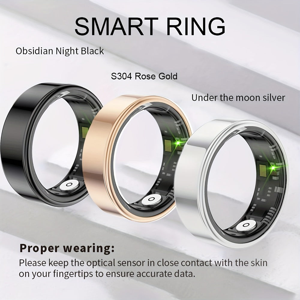 Health Monitoring Smart Ring for Women & Men – Fitness Activity Tracker with Sleep, Calories, Steps, HRV & Menstrual Cycle, Bluetooth 5.3, IP68 Waterproof, iOS & Android