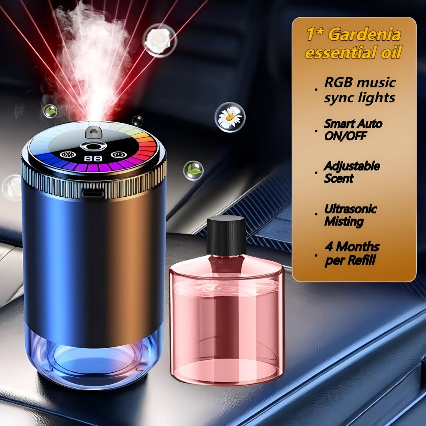 Aromatherapy Diffuser, Aromatherapy Humidifier, Dynamic Light Show & Starry Sky Top Mode, Natural French Scented Essential Oils/Perfumes, Adjustable Fragrance Concentration, Eliminate Odors In The , This Is Your Exclusive Atmosphere Master