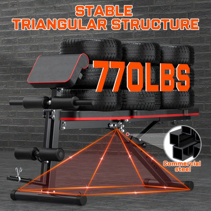 14-in-1 Adjustable Weight Bench Foldable – 770lb Capacity, Multi-Function Full Body Strength Training, Space-Saving Design – Home Gym Workout Bench