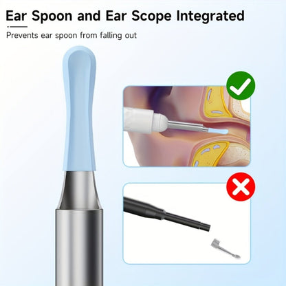 Ear Cleaning Camera Kit 1080P HD Rechargeable Lithium Battery – 6 Ear Spoons, Ear Tweezers, Visual Ear Wax Removal Tool Compatible with All Smartphones for Adults Safe Home Ear Care