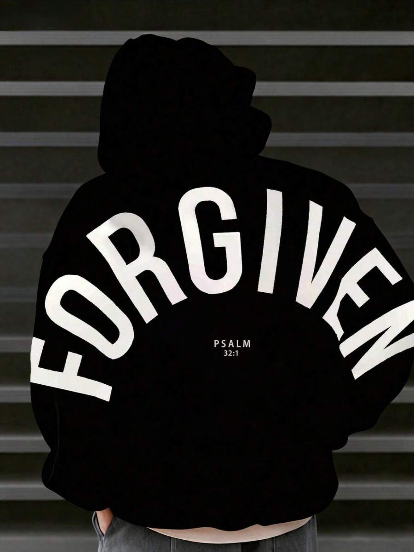 Men's Psalm 32:1 Hoodie - Forgiven Faith Graphic