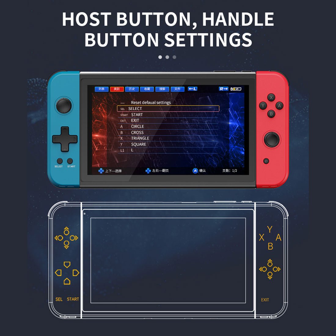 Powkiddy X70 Handheld Game Console – 7" IPS Large Screen 1024×600 HDMI Output Dual Player 3500mAh 20+ Emulators Retro Gaming System