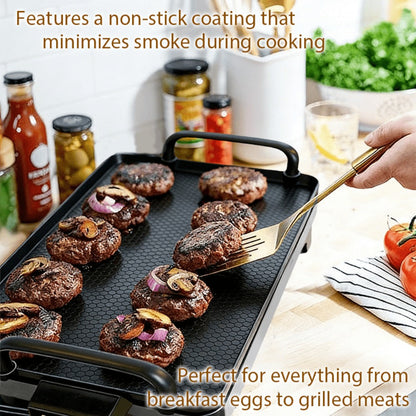 Electric Griddle with Non-Stick Coating - Large Submersible Cooking Surface, Make 15 Eggs at Once, Hassle-Free Cleanup, 2 Sizes Available - Perfect for Breakfast, Pancakes & Family Cooking