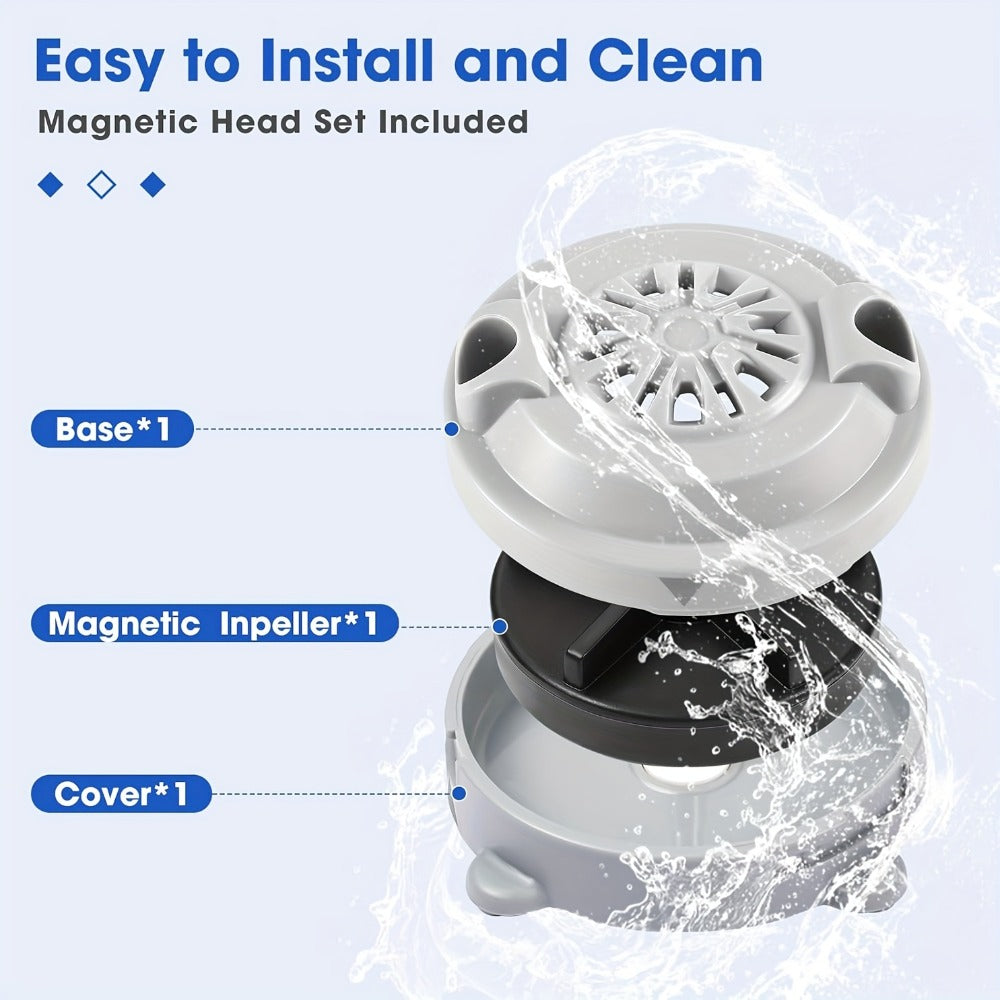 Pipeless Jet Motor for Pedicure Spa Chair Magnetic Jet Head Propeller Cap Complete Replacement Kit LURACO P153 Compatible Nail Salon Hygienic Easy Install Repair Part