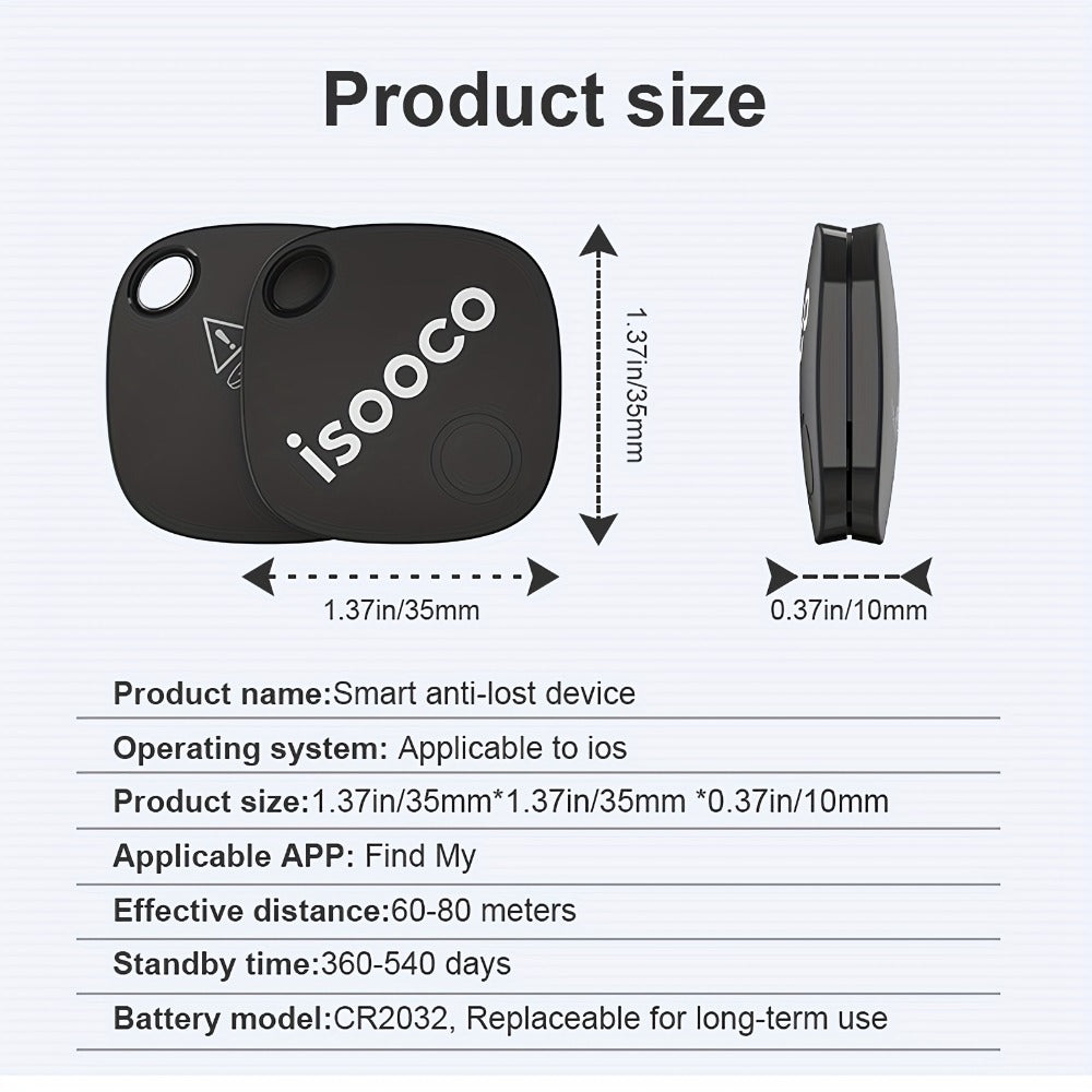 Smart Tracker Tags 6 Pack Mini Keychain IP67 Waterproof Real-Time Anti-Lost Locator for Car Wallet Bike Luggage Keys No Monthly Fees CR2032 Battery Compatible with Apple Find My iOS