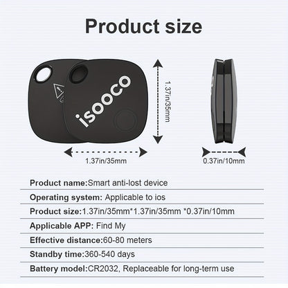 Smart Tracker Tags 6 Pack Mini Keychain IP67 Waterproof Real-Time Anti-Lost Locator for Car Wallet Bike Luggage Keys No Monthly Fees CR2032 Battery Compatible with Apple Find My iOS