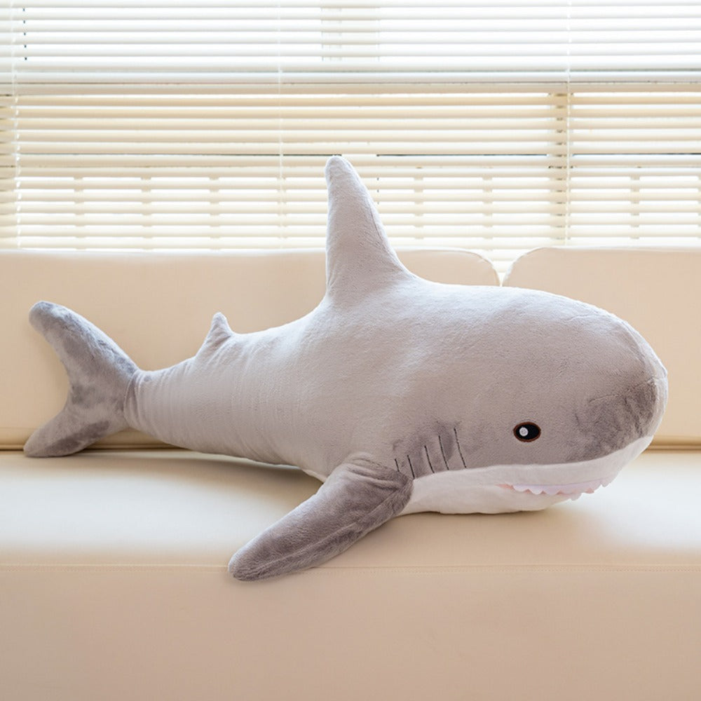 Shark Stuffed Animal Plush Pillow 24 Inch – Jumbo Soft Cute Shark Plush Toy for Kids Boys Girls Adults, Ocean Sea Animal Cuddle Pillow, Birthday Christmas Holiday Gift, Blue Grey Rainbow Colors