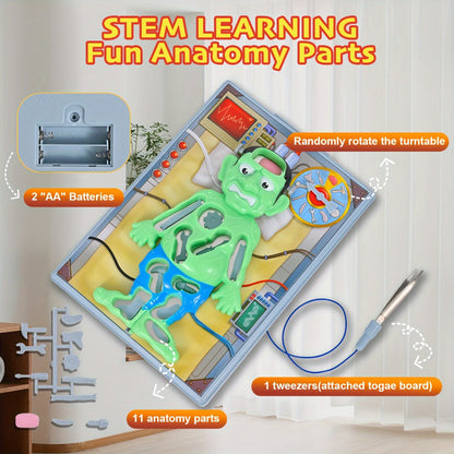 Operation Monster Board Game for Kids – Steady Hand Skill Game with Tweezers, 3D Monster Pieces, Fun Family Game Night for Ages 3+, 1-2 Players, Great Gift for Boys and Girls