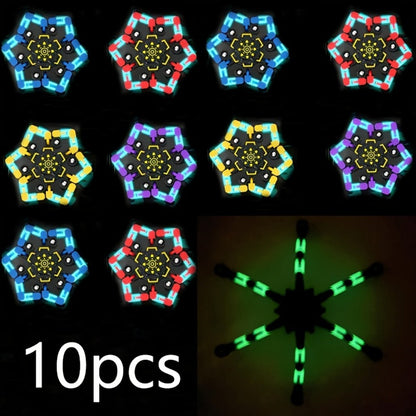 Fidget Spinners Robot Fingertip Toys 10 or 15 Pack – Stress Relief Mechanical Gyro Spinning Tops, Luminous & Standard, Party Favors for Kids Adults