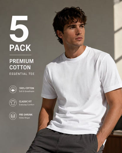 Men's Classic T-Shirt - Crew Neck Short Sleeve