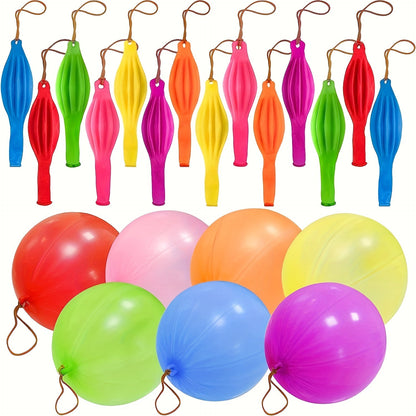 Punch Balloons for Kids 48 Pack – Neon Bouncing Balloons with Elastic Rubber Band for Birthday Party Favors, Carnival Prizes, Goody Bag Stuffers, Halloween & Easter Basket Fillers