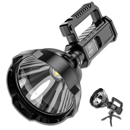 XHP90 High Power LED Flashlight USB Rechargeable Powerful Spotlight Searchlight – 4 Modes, Camping Lantern Torch with Bracket for Fishing Camping Hiking Hunting Outdoor Adventure Patrol