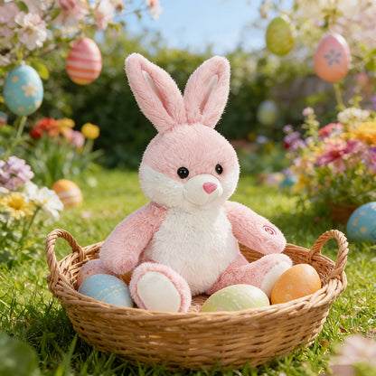 LED Glow Bunny Stuffed Animal 8 & 12 Inch Kawaii Rabbit Plush Toy — Soft Night Light Easter Bunny Plushie for Kids Girls Boys, Birthday Easter Christmas Valentine Holiday Gift