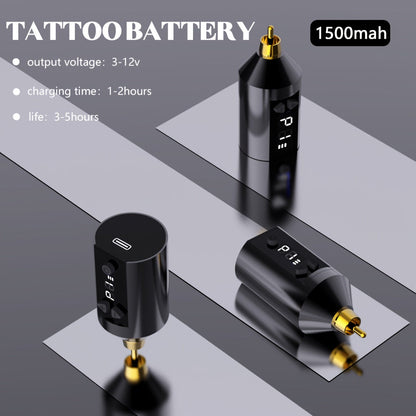 Wireless Tattoo Pen Kit GOLDPLUME Complete Set with Power Supply 10 Cartridge Needles 7 Ink Bottles Rotary Tattoo Machine for Beginners & Professional Artists