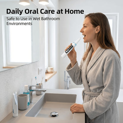 Electric Toothbrush Kit with LED Light & 5-Mode Adjustment – 3 Brush Head Accessories, Deep Cleaning Oral Care Set for Home Use, Great Gift for Mother's Day, Father's Day & Birthdays