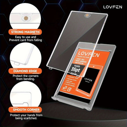 Magnetic Card Holders 35pt Ultra-Thin Hard Plastic Trading Card Protector – Fits Standard & Sports Cards, Baseball Cards, Collectible Cards – Choose 25, 50, 100, 200 or 400 Pack