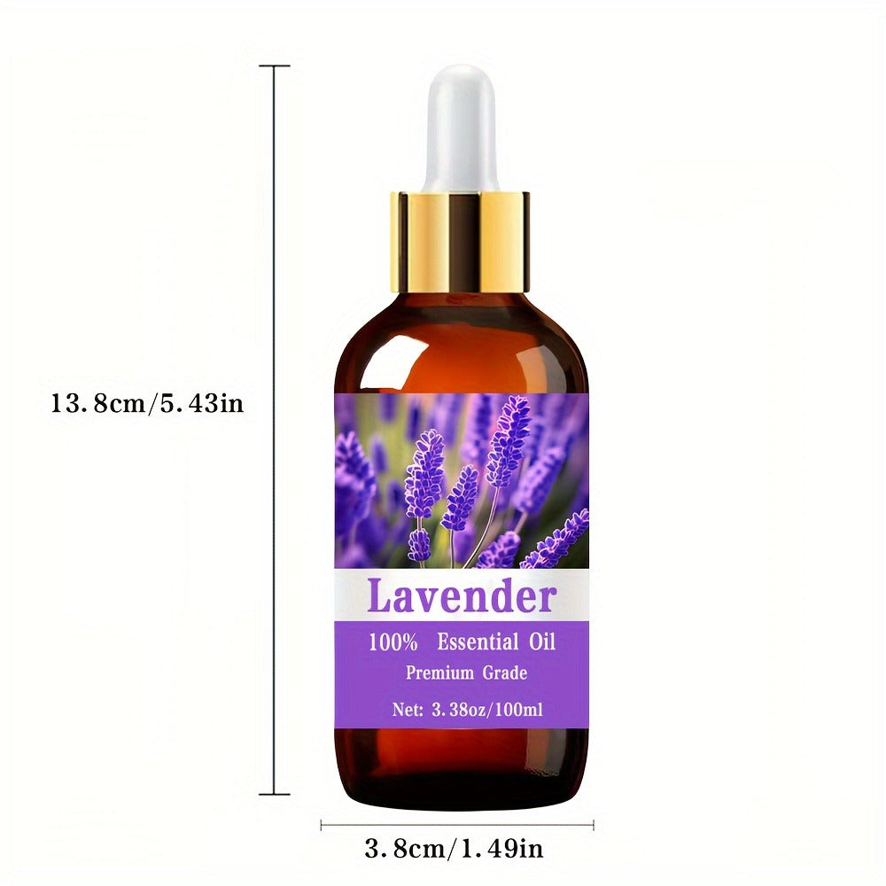 Pure Lavender Essential Oil 100ml – Calming Aromatherapy Oil for Sleep, Stress Relief & Massage | Nail Hair & Skin Care Oil for Men & Women | Relaxing Meditation Diffuser Oil Gift, 3.38 fl oz