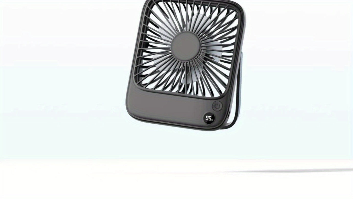 USB Desk Fan Battery Operated | 2000mAh & 5000mAh Rechargeable Mini Personal Fan, 4-Speed Adjustable, 180° Tilt & Foldable, Ultra-Quiet Strong Airflow for Office, Bedroom & Desktop Use – Black, Pink, White